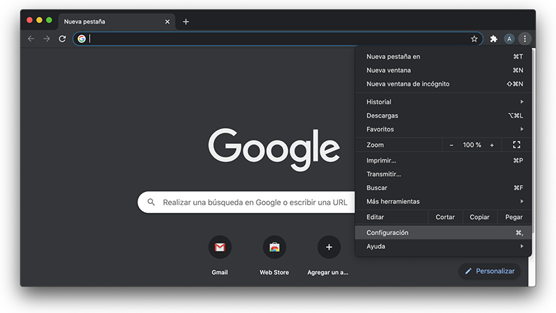 Chrome: Configuración